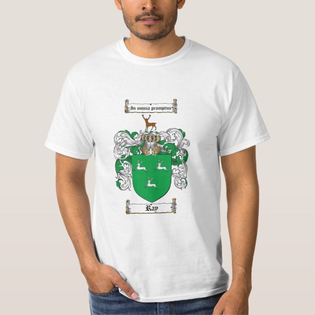 Ray Family Crest - Ray Coat of Arms T-Shirt (Front)