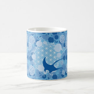 ray,flower of life, blue, mandala,zen,chakra,patte coffee mug