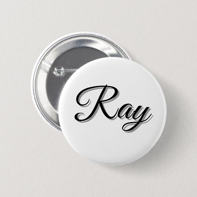 Ray Mens Name, 6 Cm Round Badge (Front & Back)