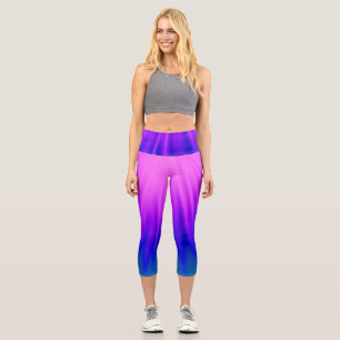 Ray of Light - Blue & Pink  Capri Leggings