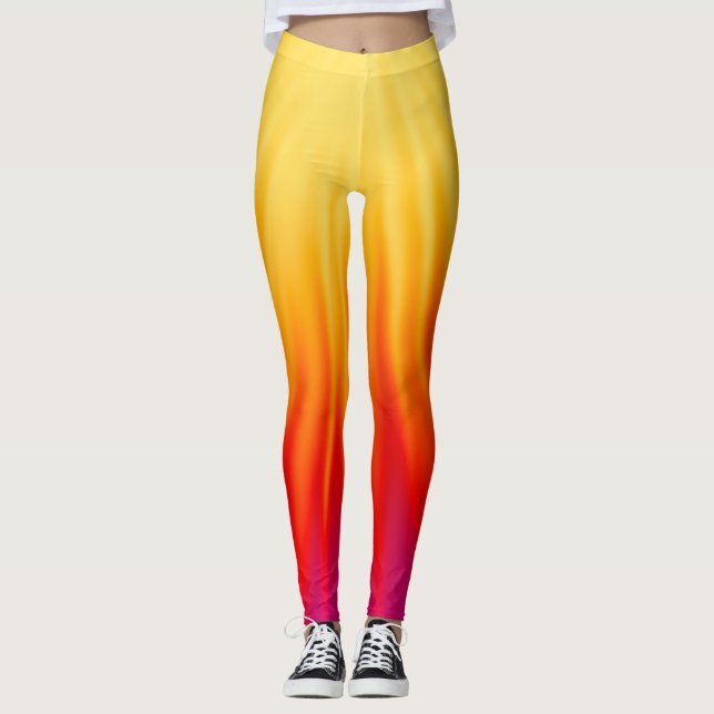 Ray of Light orange & yellow  Leggings (Front)