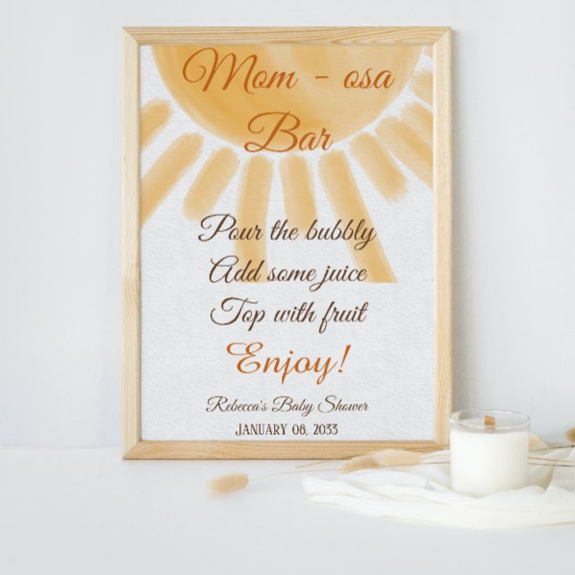 Ray of Sun Theme Sunshine Baby Shower Mum osa bar  Poster (Creator Uploaded)