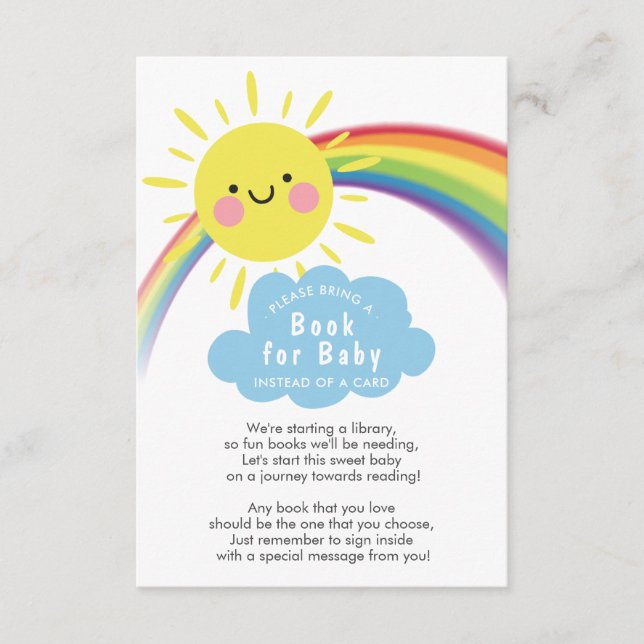 Ray of Sunshine Baby Shower Book for Baby Card (Front)