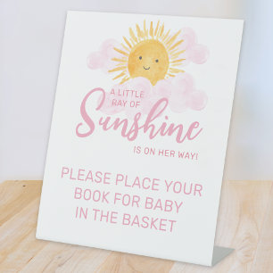 Ray Of Sunshine Baby Shower Books Pedestal Sign