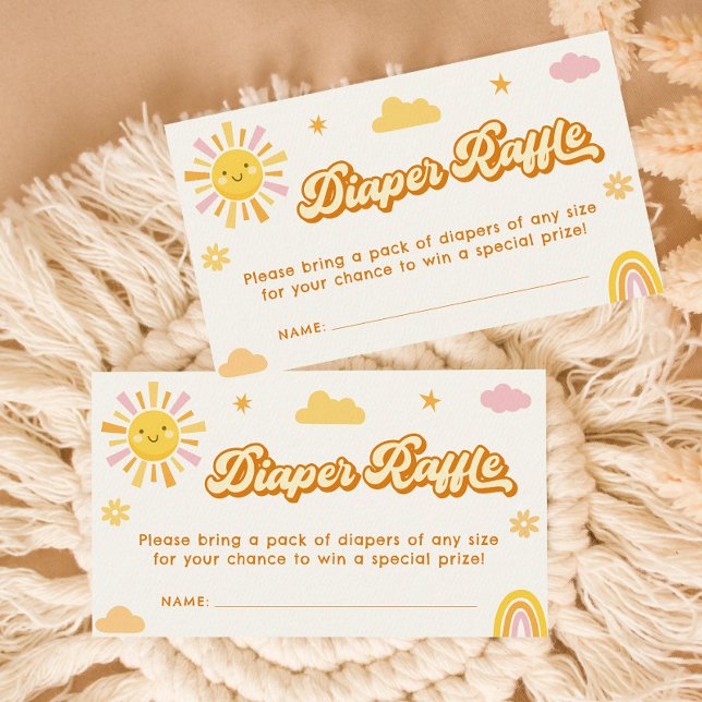 Ray of Sunshine Baby Shower Diaper Raffle Ticket Enclosure Card (Creator Uploaded)