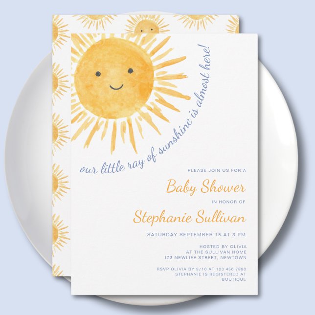 Ray of Sunshine Baby Shower Invitation (Creator Uploaded)