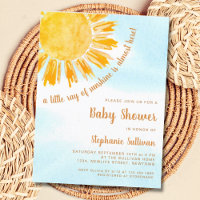Ray of Sunshine Baby Shower Invitation Postcard