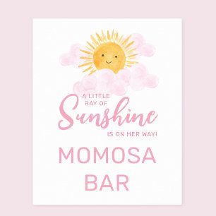 Ray Of Sunshine Baby Shower Momosa Bar Poster