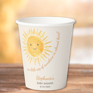Ray Of Sunshine Baby Shower Paper Cups