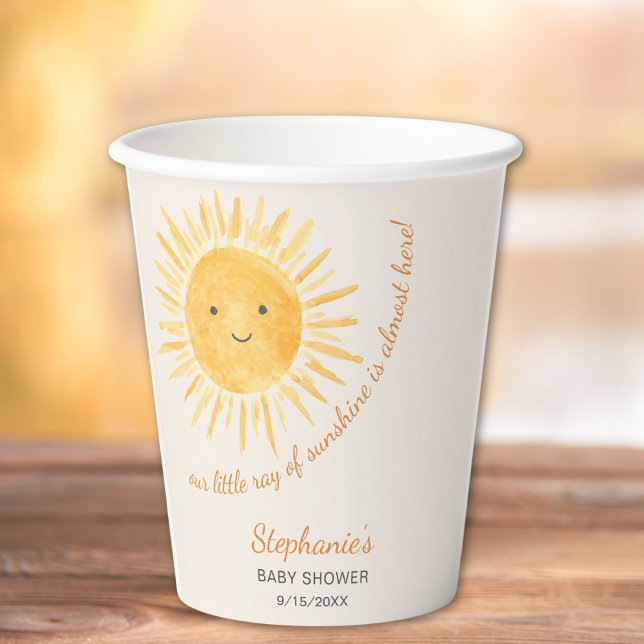 Ray Of Sunshine Baby Shower Paper Cups (Creator Uploaded)