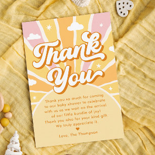 Ray of Sunshine Baby Shower Thank You Card