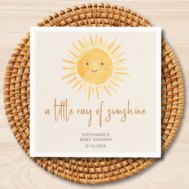  Ray Of Sunshine Boho Baby Shower Napkin (Creator Uploaded)