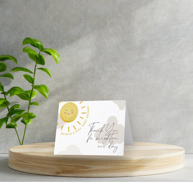 Ray of Sunshine Clouds Gender Neutral Baby Shower  Thank You Card (Creator Uploaded)