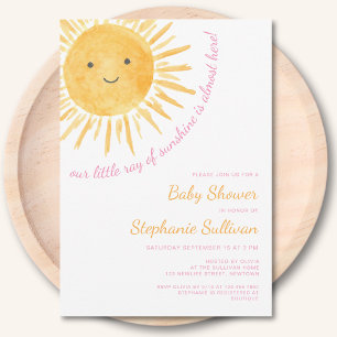 Ray of Sunshine Girl Baby Shower Invitation