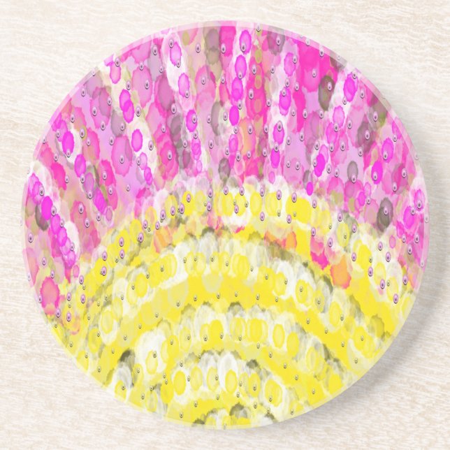 Ray Of Sunshine in Yellow and Fuchsia Coaster (Front)
