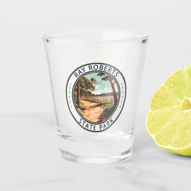 Ray Roberts State Park Texas Badge Shot Glass (Front)