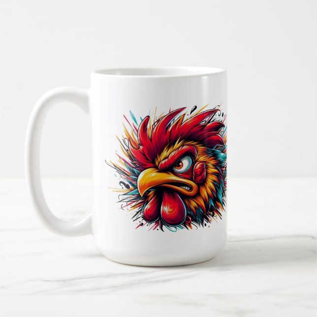 Ray the Fierce Rooster Mug (Left)