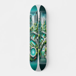 "Raygun Gothic Futuristic Urban Park Deck" Skateboard
