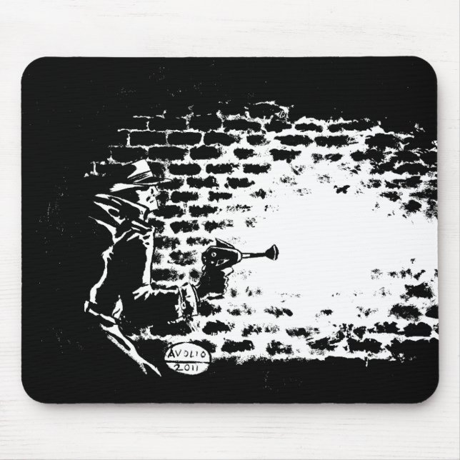 Raygun Noir mouse pad, artwork by Michael Avolio Mouse Mat (Front)