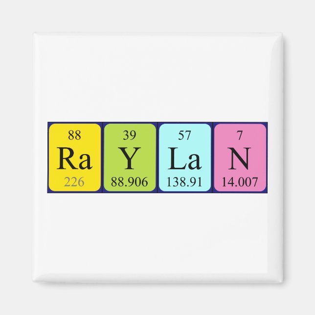 Raylan periodic table name magnet (Front)