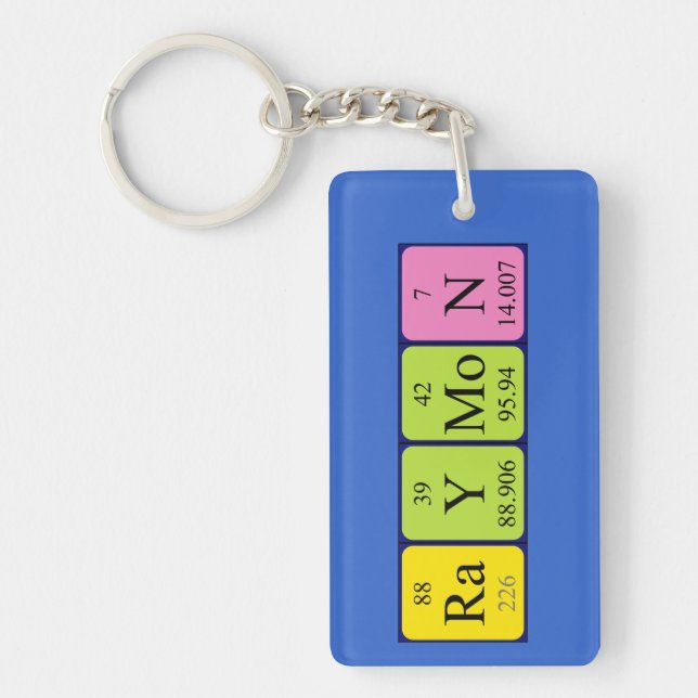 Raymon periodic table name keyring (Front)