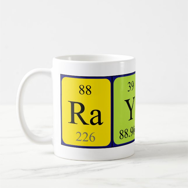 Raymon periodic table name mug (Left)