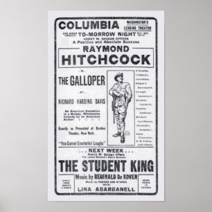 Raymond Hitchcock 1906 theatre newspaper ad poster