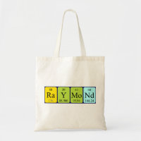 Raymond periodic table name tote bag