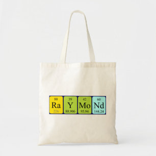 Raymond periodic table name tote bag