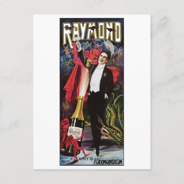 Raymond The Great ~ Magician Vintage Magic Act Postcard (Front)