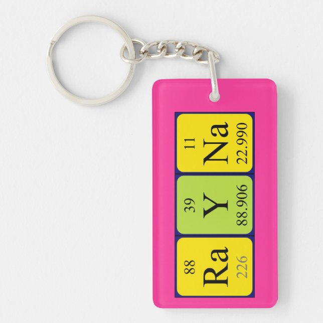 Rayna periodic table name keyring (Front)
