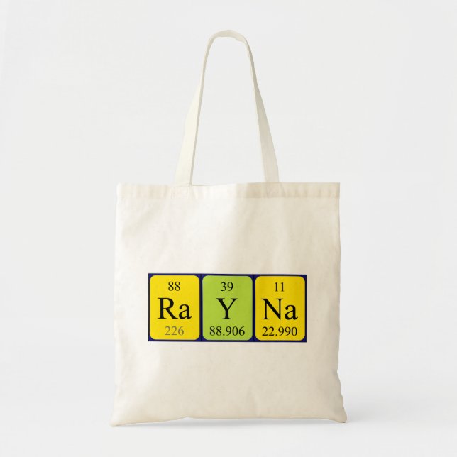 Rayna periodic table name tote bag (Front)