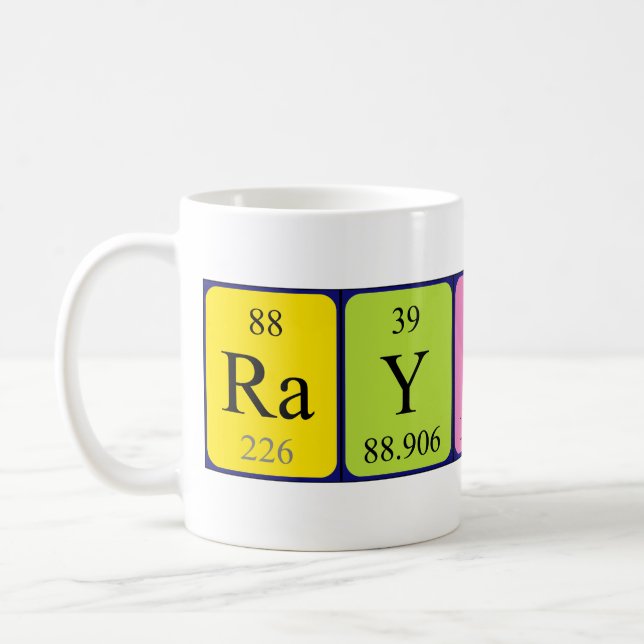 Raynard periodic table name mug (Left)
