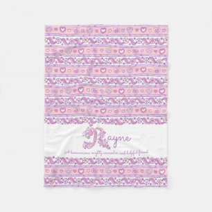 Rayne R name meaning pastel doodle art blanket