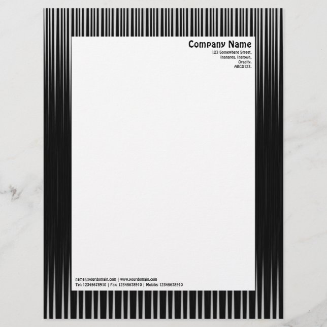 Rays - Black and White Letterhead (Front)