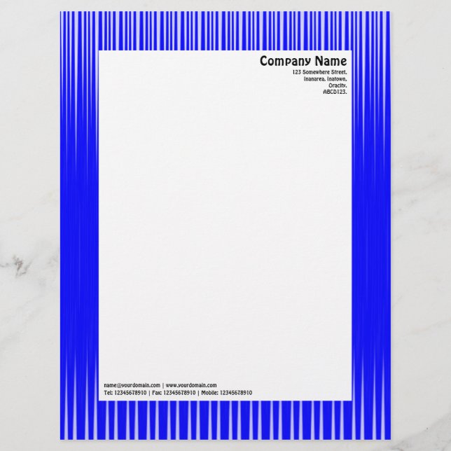 Rays - Blue and White Customized Letterhead (Front)