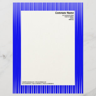 Rays - Blue and White (Felt) Personalized Letterhead
