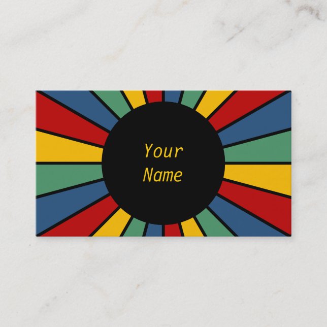 RAYS BUTTON I + your Photo, Text, Monogram Business Card (Front)