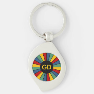 RAYS BUTTON I + your Photo, Text, Monogram Key Ring