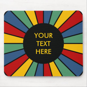 RAYS BUTTON I + your Photo, Text, Monogram Mouse Mat