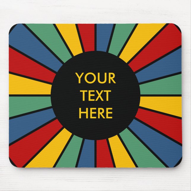 RAYS BUTTON I + your Photo, Text, Monogram Mouse Mat (Front)