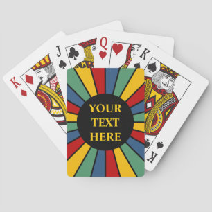 RAYS BUTTON I + your Photo, Text, Monogram Playing Cards
