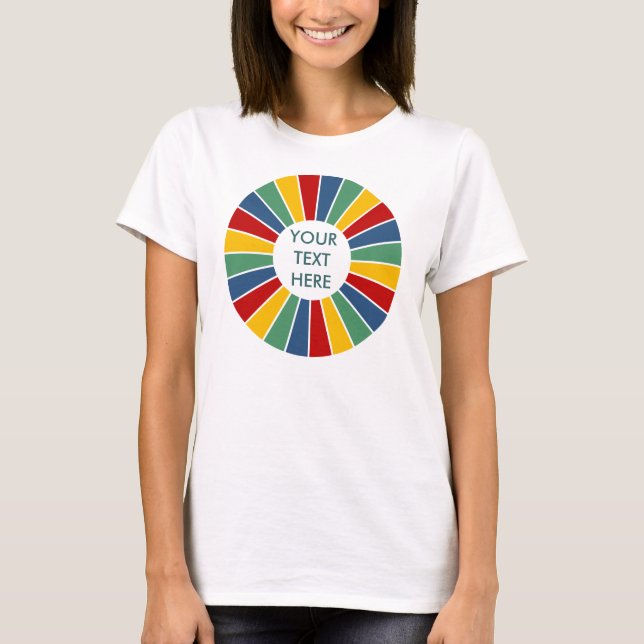 RAYS BUTTON I + your Photo, Text, Monogram T-Shirt (Front)