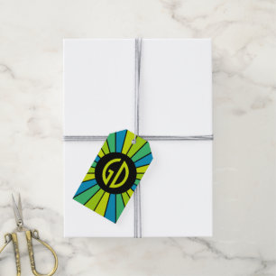 RAYS BUTTON XXII + your Photo, Text, Monogram Gift Tags