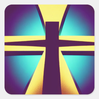 Rays Cross Square Sticker