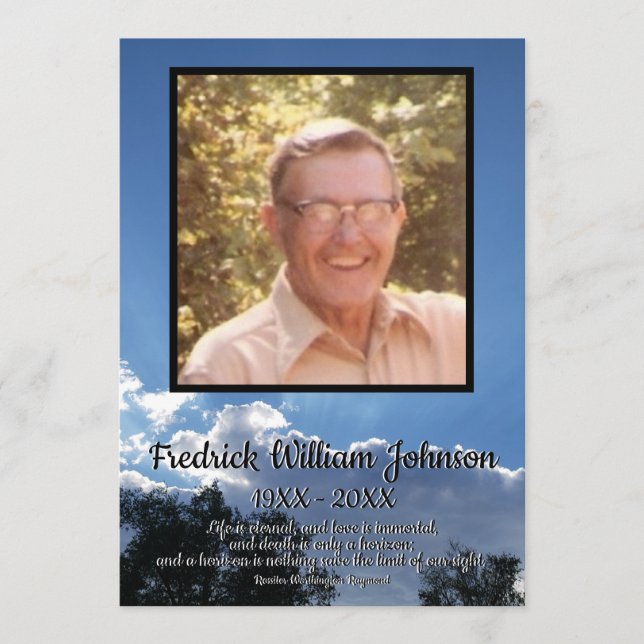 Rays from Storm Clouds Quote Photo Funeral Programme (Front)