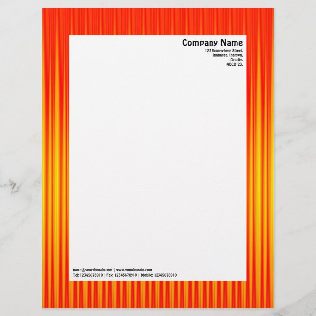 Rays II - Red and Yellow Customised Letterhead (Front)