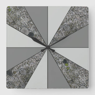 Rays of Grey Granite and Grey Colours Square Wall Clock
