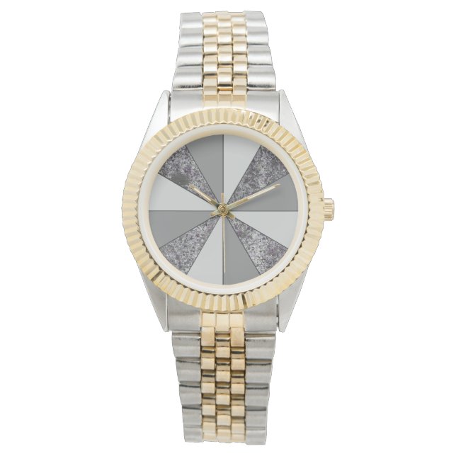 Rays of Grey Granite and Solid Grey Colours Watch (Front)