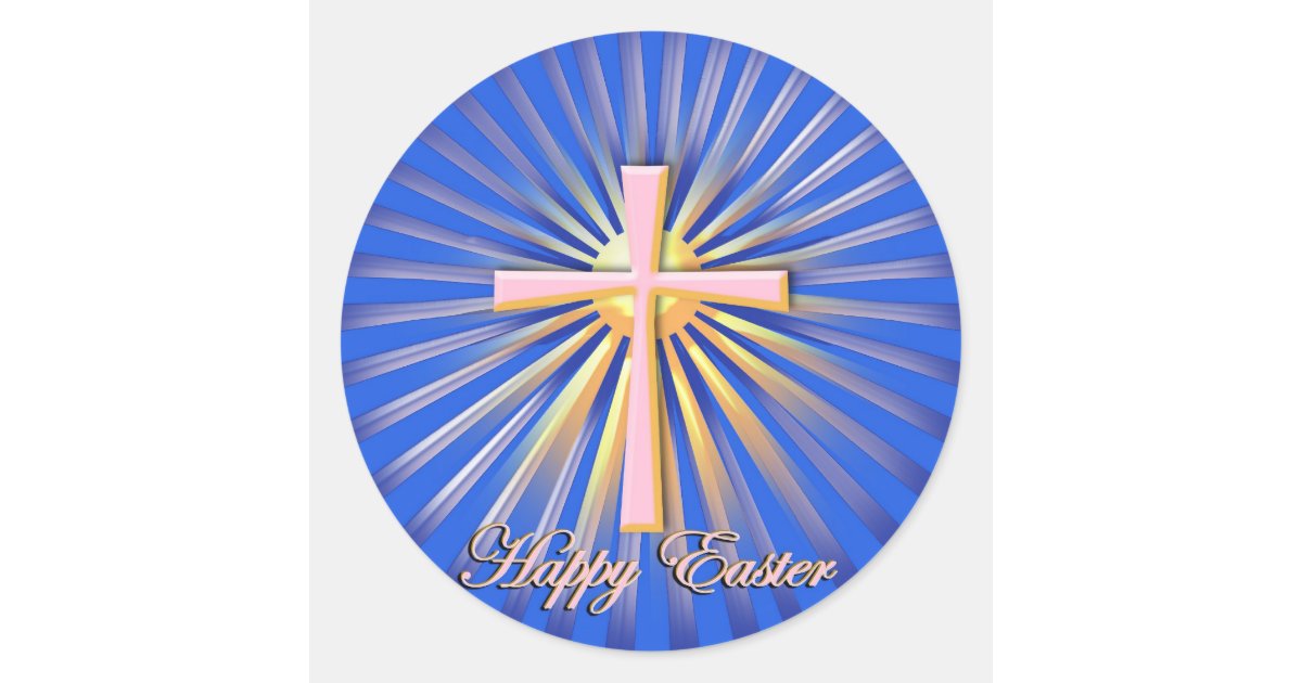 Rays of Light from the Religious Cross Classic Round Sticker | Zazzle